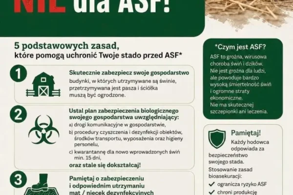 Apel Powiatowego Lekarza Weterynarii w Wieluniu o bioasekurację w związku z ASF