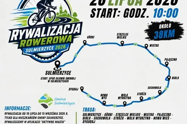 Niedzielny rajd rowerowy w Sulmierzycach – zaproszenie na trasę 38 km