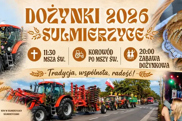 Dożynki w Sulmierzycach: dziękczynienie za plony i korowód maszyn
