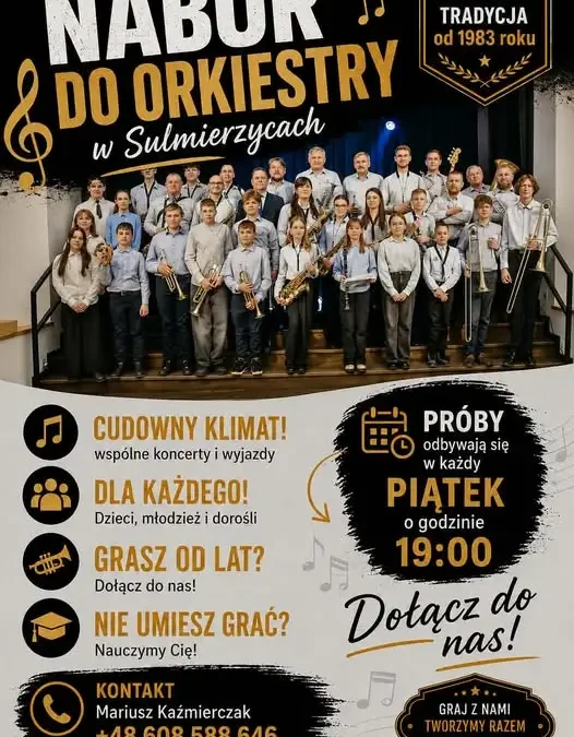 Orkiestra Dęta Sulmierzyce zaprasza nowych członków – dołącz do wspólnego muzykowania