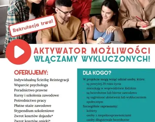 Bezpłatny projekt „Aktywator Możliwości” – wsparcie dla osób w trudnej sytuacji