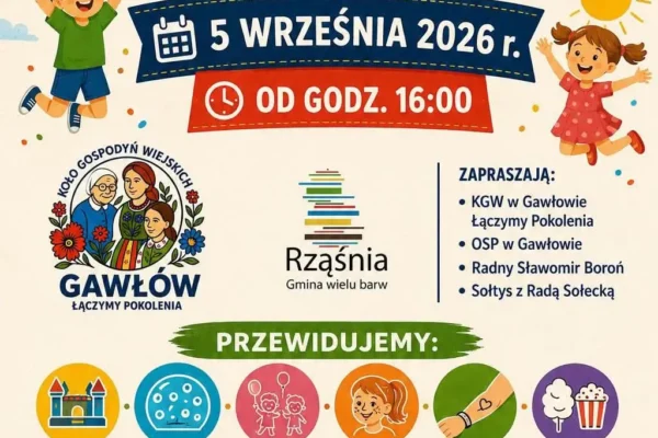 Piknik Rodzinny „Od dzieciaka do starszaka” w Gawłowie – 5 września 2026