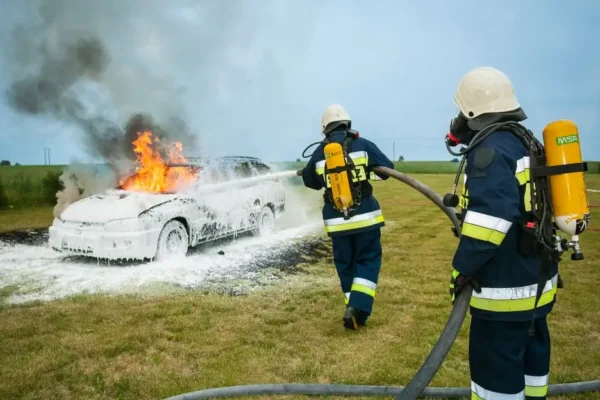 Pożar kombajnu w Wyszkowie – interwencja strażaków