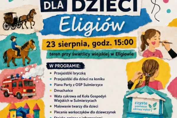 Festyn dla dzieci w Eligiowie – atrakcje, bryczki i piana party