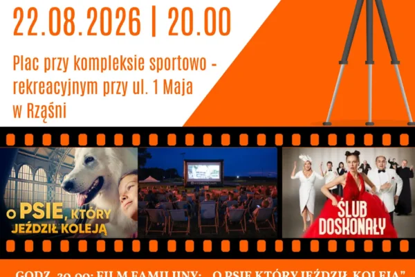 Filmowe lato w Rząśni: dwa seanse pod gołym niebem już 22 sierpnia
