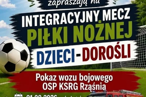 Integracyjny mecz piłki nożnej w Broszęcinie – dzieci kontra dorośli