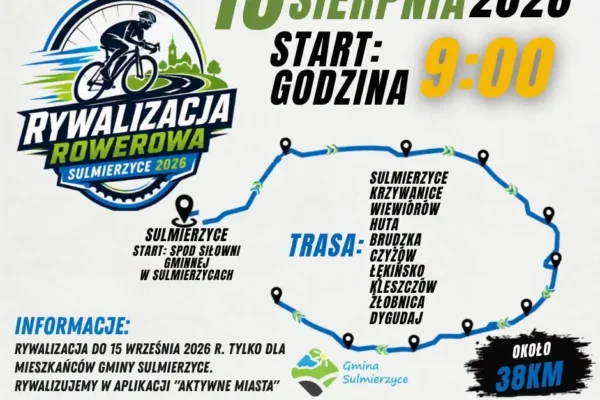Niedzielny rajd rowerowy w Sulmierzycach – start o 9:00