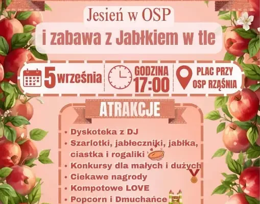 Jesienne święto jabłka w Rząśni – atrakcje dla całych rodzin
