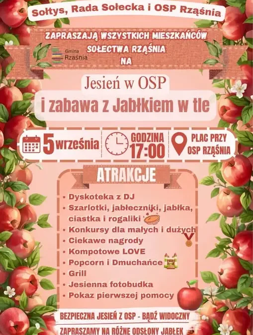 Jesienne święto jabłka w Rząśni – atrakcje dla całych rodzin