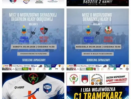 Weekend pełen sportowych emocji w Pajęcznie – zapraszamy do kibicowania