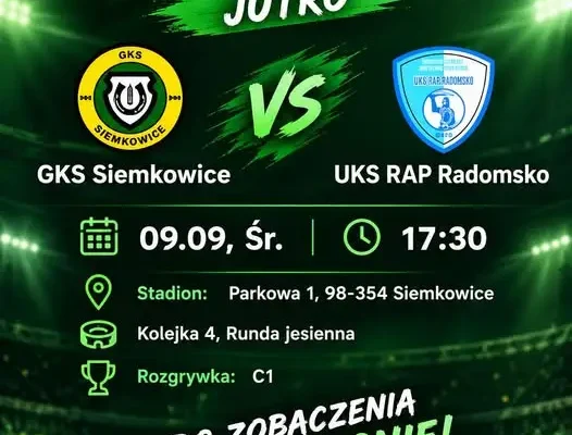 GKS Siemkowice podejmie UKS RAP Radomsko w 4. kolejce C1