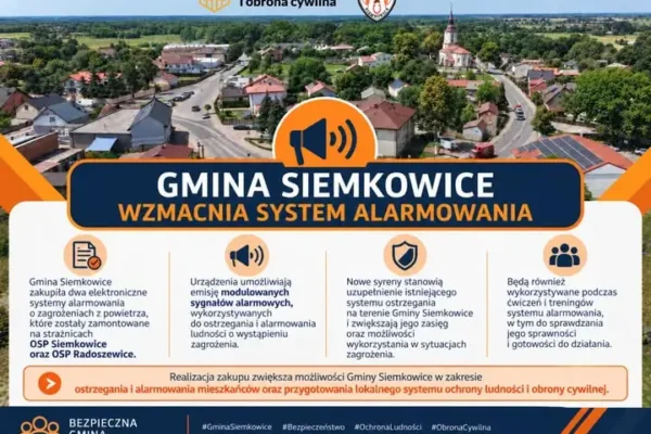 Nowe syreny alarmowe w gminie Siemkowice. Zamontowano je na strażnicach OSP