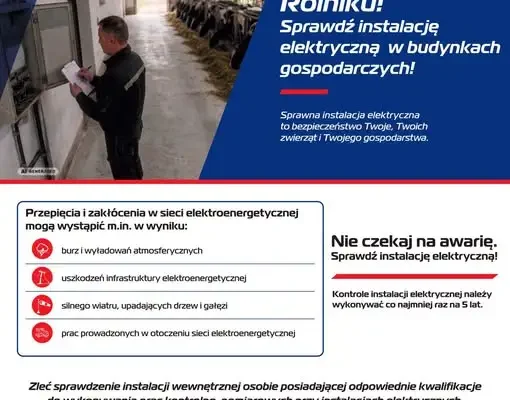 Bezpieczna instalacja elektryczna w gospodarstwie rolnym – PGE Dystrybucja przypomina o zasadach