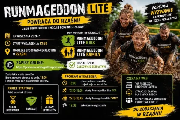 Runmageddon Lite w Rząśni już 13 września – sportowe wyzwanie dla dzieci i rodzin