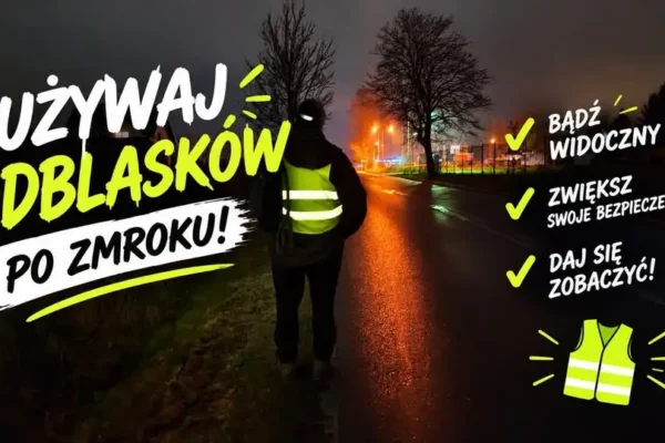 Jesień na drogach: policja apeluje o odblaski i ostrożność po zmroku