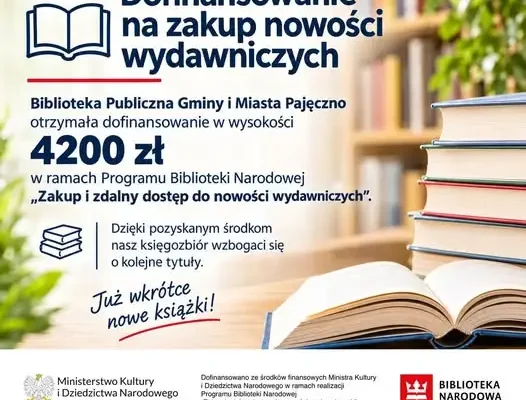 Pajęczno: biblioteka otrzymała 4200 zł na nowe książki
