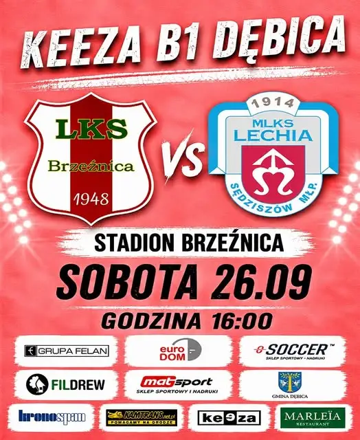 KEEZA Klasa B1: Lechia II Sędziszów Młp. zagra w Brzeźnicy