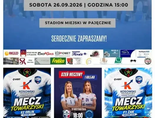Mecz trampkarzy na stadionie miejskim w Pajęcznie – sobota 26 września
