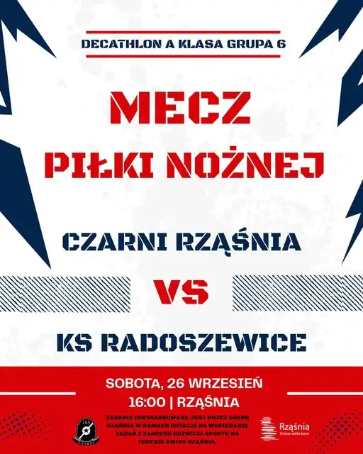 Czarni Rząśnia podejmą wicelidera. Hit A-klasy już w sobotę