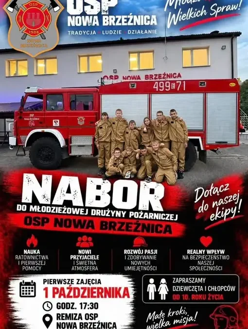 OSP Nowa Brzeźnica zaprasza młodzież do Młodzieżowej Drużyny Pożarniczej