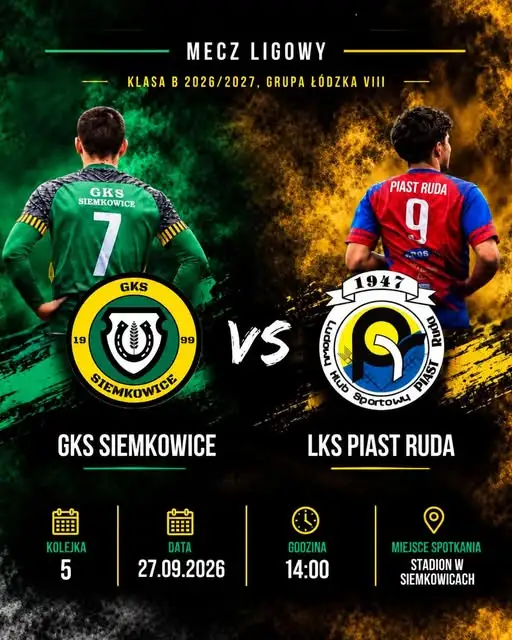 GKS Siemkowice kontra Piast Ruda – ligowe starcie już w niedzielę