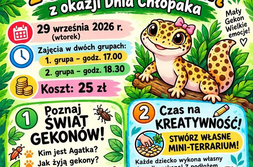 Warsztaty z gekonem Agatką w Kodraniu – Dzień Chłopaka w bibliotece