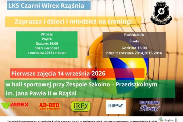 Rusza nabór na treningi siatkówki w Rząśni – zapisy dla dzieci i młodzieży