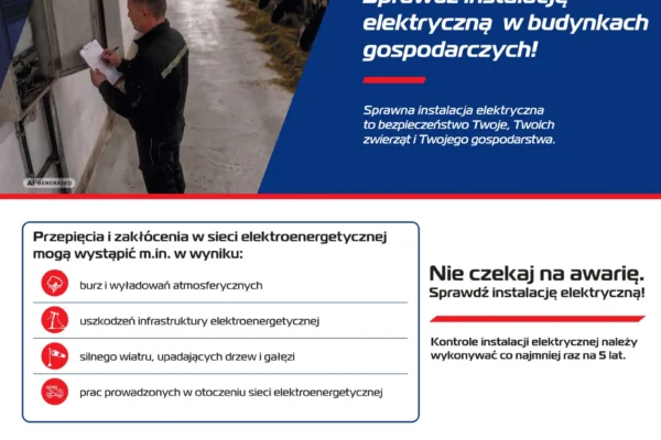 PGE Dystrybucja ostrzega rolników: sprawdź instalację elektryczną w budynkach gospodarczych