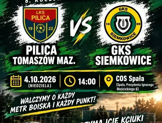 GKS Siemkowice Trampkarz C1 zagra z Pilicą Tomaszów Maz. w 8. kolejce