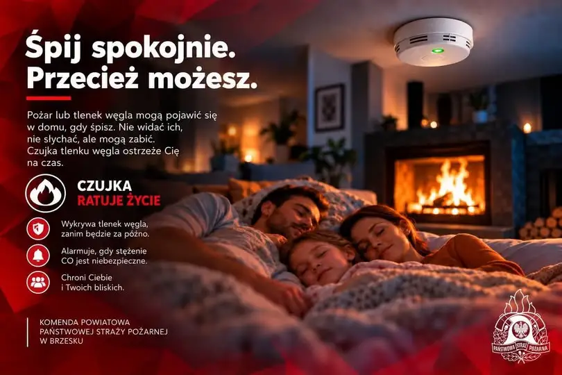 Sezon grzewczy 2026/2027: czad to cichy zabójca. Strażacy z Brzeska apelują o czujki