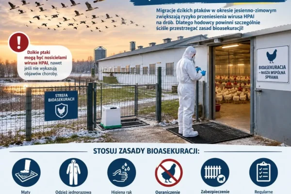 Grypa ptaków zagraża hodowlom. Powiatowy Lekarz Weterynarii w Wieluniu apeluje o bioasekurację