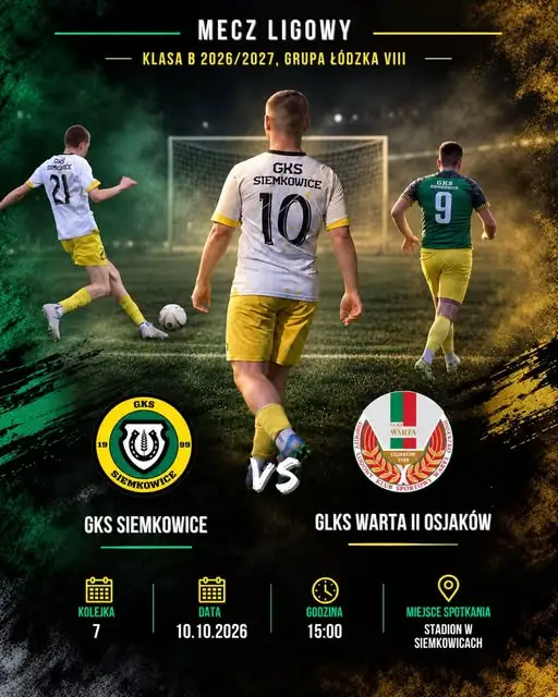 GKS Siemkowice kontra Warta II Osjaków – hitowe starcie na szczycie tabeli
