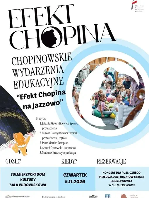 Jazzowy Chopin dla najmłodszych – wyjątkowy koncert w Sulmierzycach