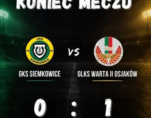 GKS Siemkowice przegrywa z GLKS Warta II Osjaków. Kibice żegnają drużynę brawami