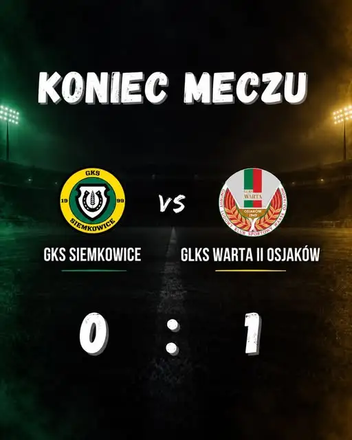 GKS Siemkowice przegrywa z GLKS Warta II Osjaków. Kibice żegnają drużynę brawami